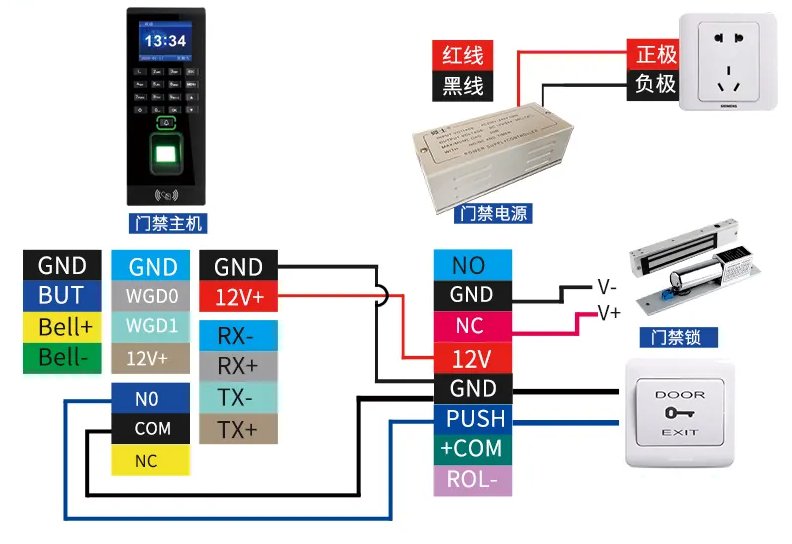 電插鎖和門禁一體機(jī)通用接線方式(圖2)